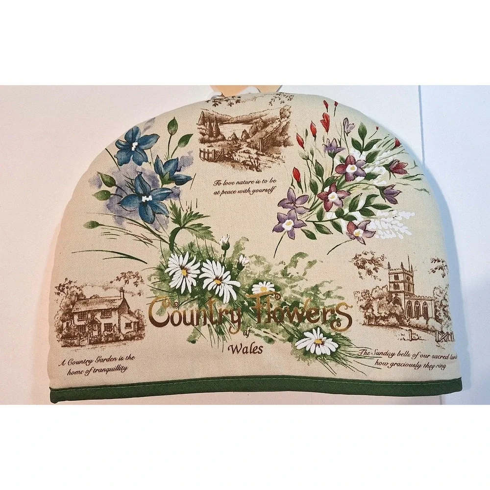 Country Flowers of Wales Tea Cosy Floral Cottagecore Insulated Teapot Cover NWT